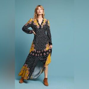 Anthroplogie Farm Rio Maxi Dress Intarsia Floral